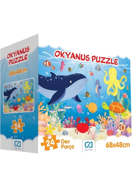 Games Okyanus 24 Parça 50X70CM Çocuk Yer-Zemin Puzzle Yapboz Serisi