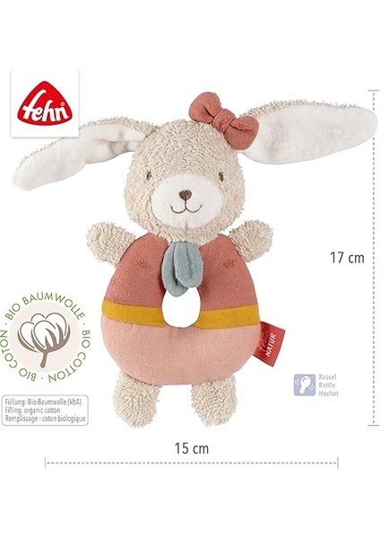 Bebek Halkası Kavrama Oyuncak Tavşan Fehnnatur - Organik Pamuklu Sevimli Oyuncak - Eğlenceli Öğrenme Için Çıngırak ve Oyuncaklı Bebek Oyuncağı - 0+ Aydan Itibaren indirimleri