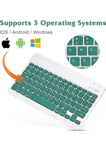 Kablosuz Klavye Mouse Seti, Bluetooth ve 2.4ghz, Sessiz Tuşlar, Windows Mac Android Ios Uyumlu, Taşınabilir Ergonomik Tasarım, Uzun Pil Ömrü (Koyu Yeşil) fiyatları
