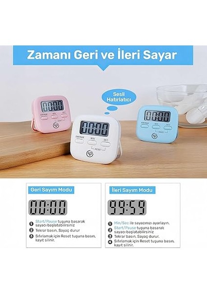 NPT05P Mutfak,ders,yemek Için 99:59DK Dijital Alarm Kronometre,pomodoro Öğrenci Motivasyon Saati fiyatları