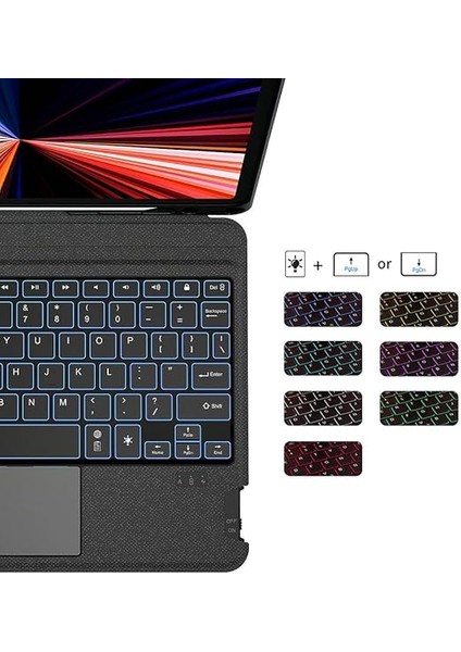 Ipad (A16) 11INÇ 10.nesil 2022/2025 Uyumlu Mag Touchpad Blutooth Işıklı Standlı Klavyeli Kılıfı modelleri