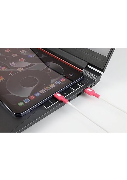 Coral USB A-C Hızlı Şarj Kablosu (Beyaz + Beyaz/pembe Uç) (150 Cm) fırsatları