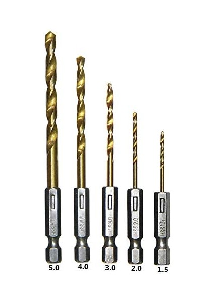 Tüm Akülü Matkap Şarjlı Tornavida Için Altıgen Bit Uç 5li Matkap Ucu Seti Mandren Uyumlu Titanyum