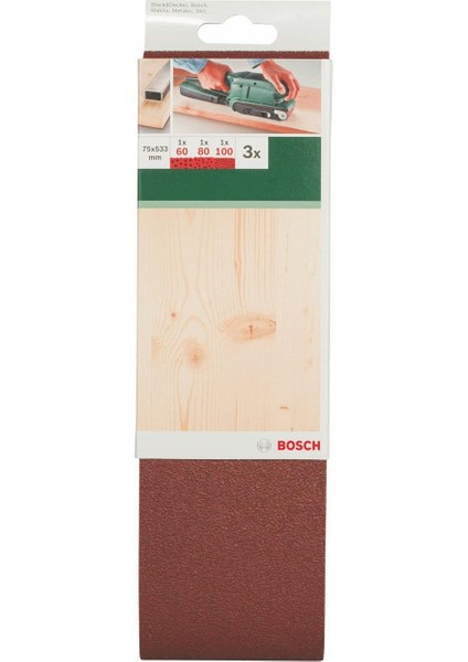 - Tank Zımpara Kağıdı 3'lü Set, 75 x 533 mm 60/80/100 Kum modelleri