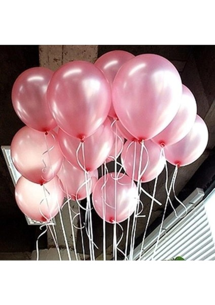 Party Store Pembe Metalik Latex Balon 10 Adet