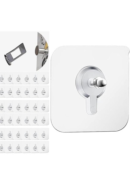 10 Adet Çok Amaçlı Yapışkanlı Çivi Vida Askı Kanca Raf Tablo Saat Asma Aparatı 10MM Vidalı