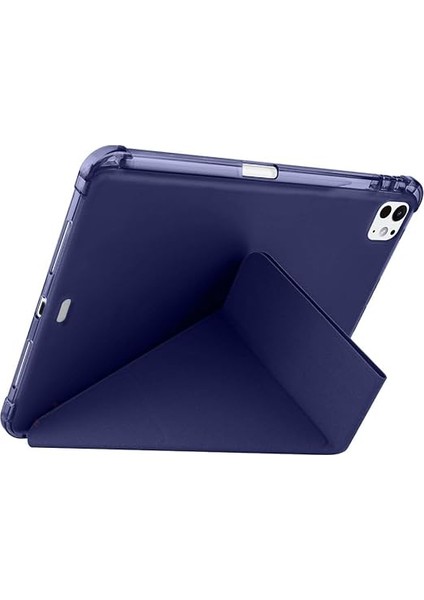 Pro 11 Inç M4 2024 Ile Uyumlu Kılıf Üçgen Katlanabilir Kalem Şarj Bölmeli Kılıf A2836 A2837 A3006 Lacivert indirimleri