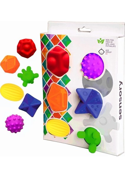 Duyusal Bebek Topları: 6'lı Set | Her Topta Farklı Doku ve Renkler | Duyusal ve Zihinsel Gelişim | Banyo Topları | Havuz Için Uygun | Dişlik ve Banyo Oyuncağı | Bebek Montessori Oyuncağı |