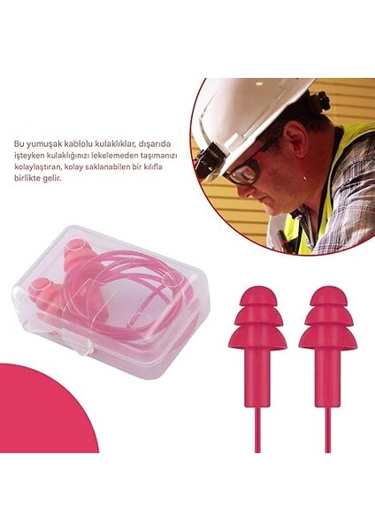 Tıkacı 23 Db Yıkanabilir Ipli Tıkaç Tpe Gürültü Ses Önleyici Yüzme Su Kaçma Kulak Koruyucu fırsatları