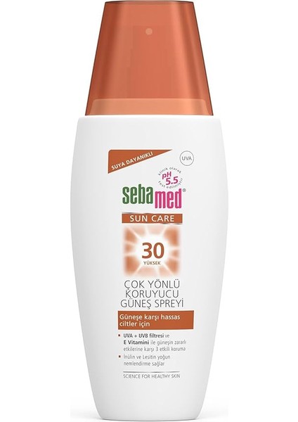 Sun Care Spf 30 Uva/uvb Filtresi ve E Vitamini Üçlü Yüksek Koruma Çok Yönlü Güneş Spreyi 150 ml