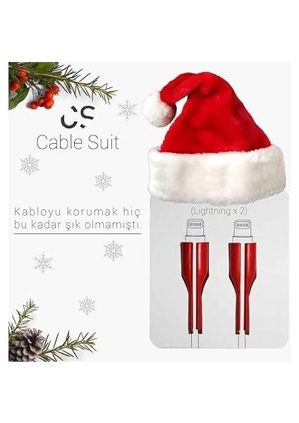 Suit iPhone Lighting, Kablo Koruyucu, Konnektör 2’li (Kırmızı) fiyatları