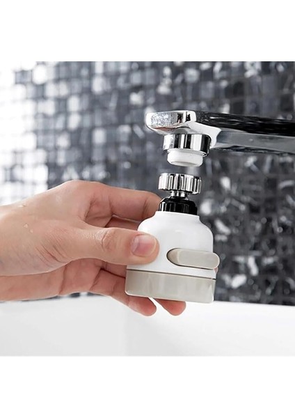 Su Tasasrruflu 3 Fonksiyonlu Mutfak Musluk Başlığı 360 Derece Oynar Başlıklı Beyaz fiyatları