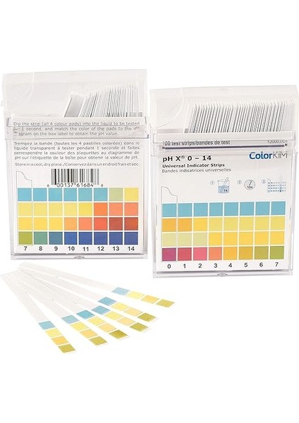 Ph Test Kağıtları / Test Kağıdı / Ph Metre / Ph 0-14 Ölçer Kutu Içerisinde 100 Adet Ölçüm Çubuğu
