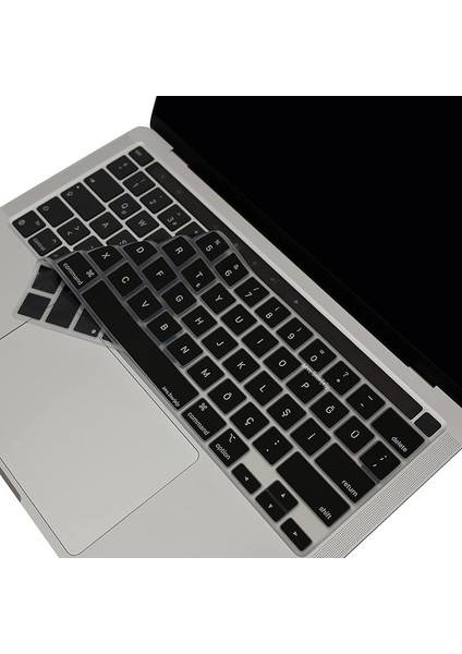 MacBook Klavye Koruyucu Silikon Film Us Ingilizce Amerikan-Return-Enter-Için Türkçe Çeviri Baskı Touchbar Pro 13-16 Inç A2251 A2289 A2338 A2141 Uyumlu, Ultra Ince Yıkanabilir Siyah