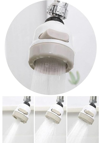 Su Tasasrruflu 3 Fonksiyonlu Mutfak Musluk Başlığı 360 Derece Oynar Başlıklı Beyaz modelleri