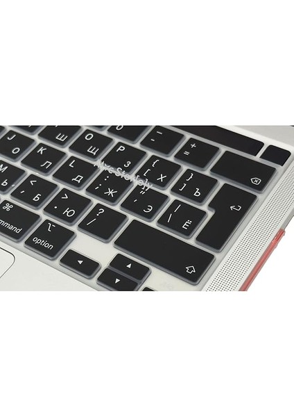 MacBook Klavye Koruyucu Silikon Kılıf Rusça Baskılı Uk-Ters L Enter Tipi Touchbar Pro 13INÇ M1,m2 A2251,A2289,A2338 -Pro 16 Inç A2141 Uyumlu, Ultra Ince Klavye Filmi Siyah modelleri