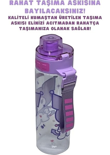 700ML Kuromi Rahat Içim Ağızlıklı Kulplu Kilitlenebilir Su Matarası indirimleri