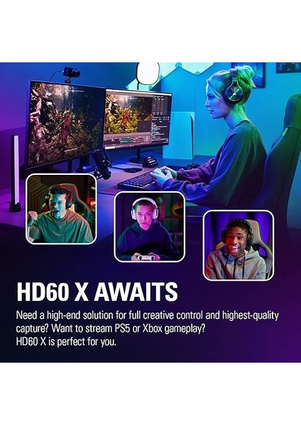HD60 x - Ps5, Ps4/pro, Xbox Serisi X/s, Xbox One X/s, Obs ve Daha Fazlasında Ultra Düşük Gecikme Süresine Sahip 1080P60 HDR10 Veya 4K30'DA Yayın ve Kayıt Yapın, Pc ve Mac ile Çalışır modelleri