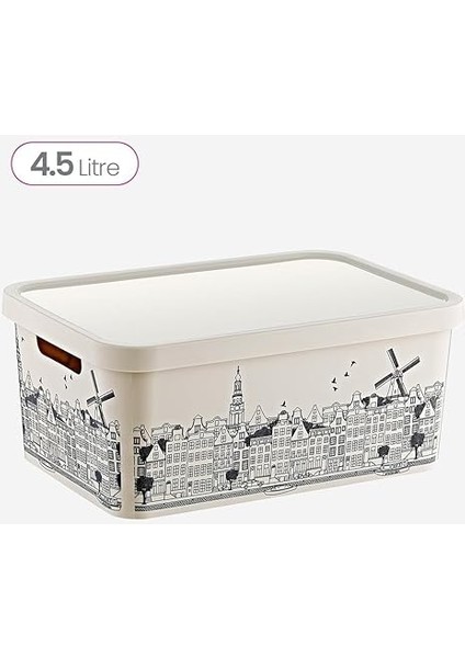 Stafi Desenli Çok Amaçlı Kapaklı Kutu 4,5 Lt Amsterdam fiyatları