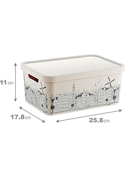 Stafi Desenli Çok Amaçlı Kapaklı Kutu 4,5 Lt Amsterdam modelleri