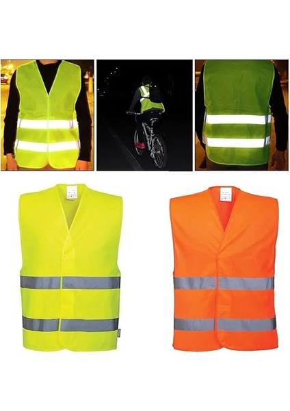 Yeleği Fosforlu 5 cm Reflektörlü Turuncu Görevli Işçi Güvenlik Yeleği modelleri