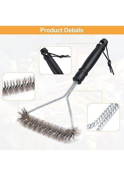 Barbekü Fırçası, Izgara Temizleme Fırçası, Paslanmaz Çelik, Ekstra Uzun Mangal Temizleme Fırçası, Gazlı Izgara Barbekü fırsatları