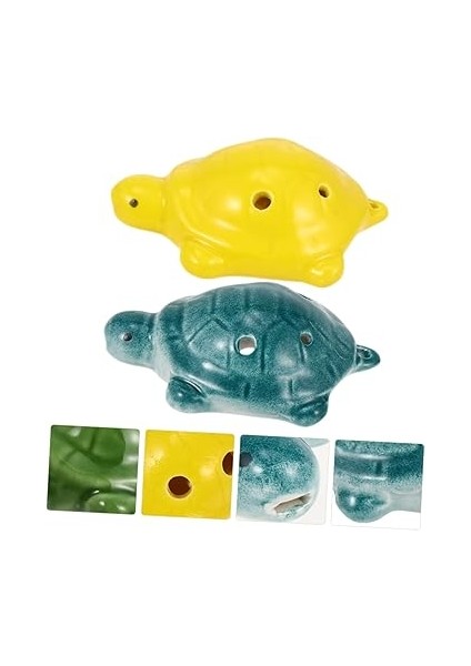 2 Adet 6 Küçük Kaplumbağa Ocarina Seramik Stl Ocarina Tonları Ocarina Çocuklar Ocarina 12 Delikli Ocarina Patates Flüt Ocarina Rüzgar Şaheseri Gemi Flüt Hayvan Seyahat Müzik modelleri