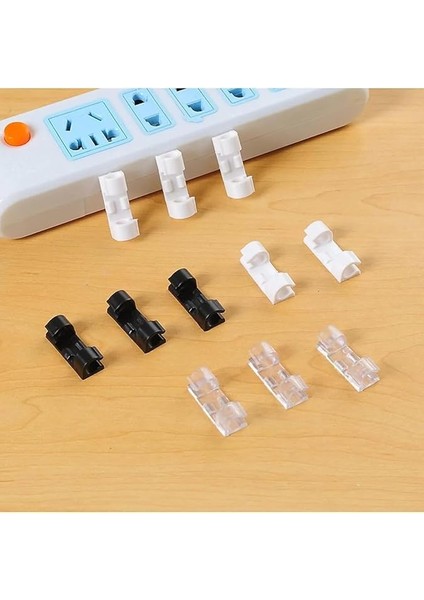 Kablo Düzenleyici Klipsler Sabitleyici Duvar Fayans Cam Kablo Tutucu Yapışkanlı 20 Adet indirimleri