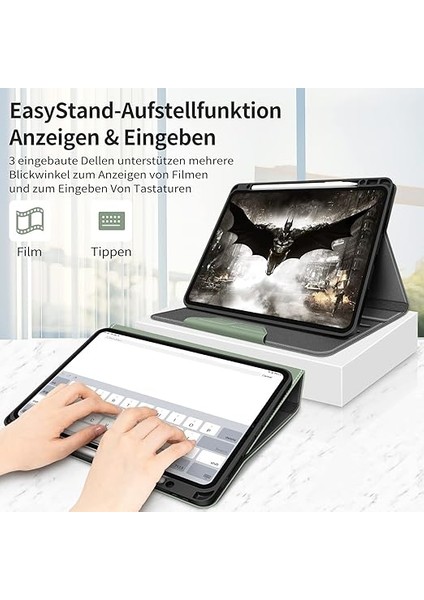 Holımet Kılıf Için iPad Pro 12.9 (6. Nesil) 2022/2021/2020/2018 Için Kalem Tutuculu 2. Nesil Kalem Şarj Fonksiyonunu Destekler, Otomatik Uyku/uyandırma ve Ayakta Durma Fonksiyonlu Akıllı Kılıf - Yeşil fırsatları