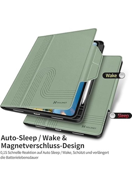 Holımet Kılıf Için iPad Pro 12.9 (6. Nesil) 2022/2021/2020/2018 Için Kalem Tutuculu 2. Nesil Kalem Şarj Fonksiyonunu Destekler, Otomatik Uyku/uyandırma ve Ayakta Durma Fonksiyonlu Akıllı Kılıf - Yeşil indirimleri