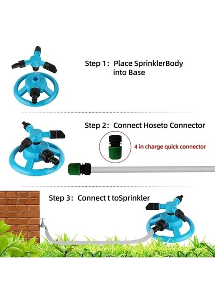 Profesyonel 5 Farklı Kademeli Bahçe Tarla Sulama Başlığı Döner Fıskiye Döner Başlıklı Fıskıye fiyatları