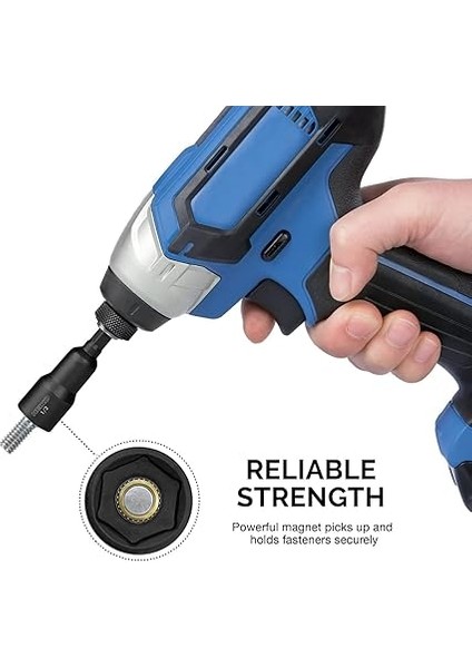 10250A Manyetik Altıgen Somun Anahtarı Master Kit, Cr-V Çelik, 6,35 mm Hızlı Değiştirme Altıgen Şaft, Sae ve Metrik, 12 Parçalı Set indirimleri