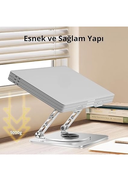 Laptop Standı, Alüminyum Notebook ve Tablet Standı, 360 Derece Dönebilen Katlanır Esnek Yapı, Mac/ipad/laptop/notebook/tablet Ile Uyumlu, (4-12.9 Inç) fırsatları