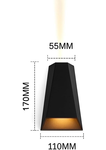 6W Çift Taraflı LED Aplik – 3200K Sıcak Işık, 220V, 350 Lümen, IP54 Su Geçirmez, 110X175 Mm, 100° Işık Açısı modelleri