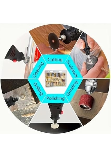 112 Parça Taşlama Fırçalama Polisaj Gravür Zımpara Cilalama Seti Takımı Matkap Ucu Ahşap Metal Çelik Mermer modelleri