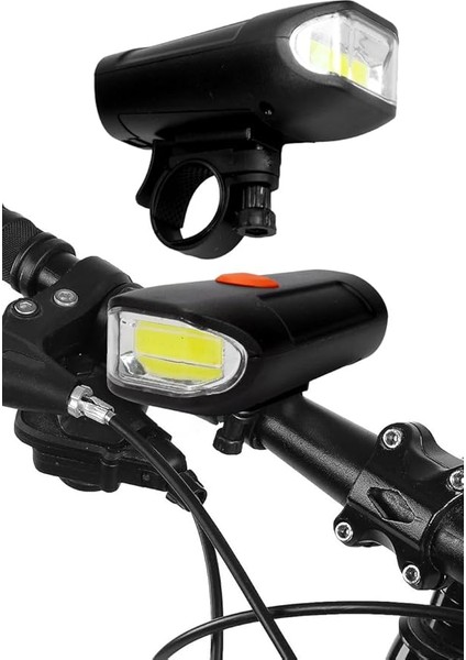 Tekli Ön Fener Işık Pilli 300 Lümen Bisiklet Ön Farı LED Işık Siyah 4446