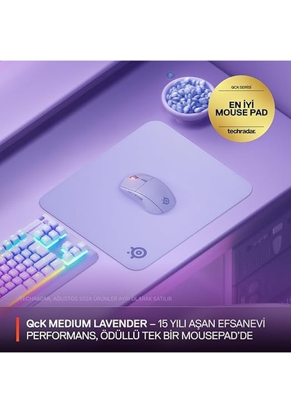 Qck Fare Altlığı (Orta) – Lavanta – Alt Tarafta Kaymaz Kauçuk Kaplama – En Iyi Izleme – Oyun Sensörleri Için Optimize Edilmiştir – 320 mm x 270 mm – Fps, Mobas, Rts, Mmo fiyatları