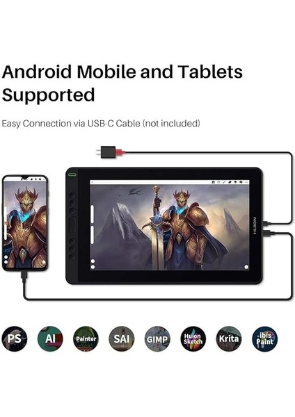 Kamvas 13 IPS Panel Full Hd LCD Grafik Tablet 36.65CM x 21.74CM, 8192 Kademe Basınç Hassasiyetli, 120% Srgb, 5080LPI Çözünürlük (HUGS1331) fiyatları