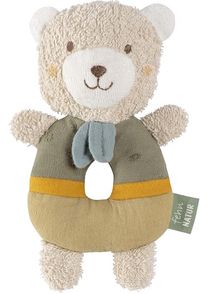 Bebek Halkası Sürükleyici Oyuncak Ayı Fehnnatur - Organik Pamuklu Sevimli Oyuncak - Eğlenerek Öğrenme Için Çıngıraklı ve Oyuncaklı Bebek Oyuncağı - 0+ Aydan Itibaren