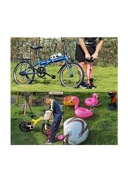 KB3848 87 Psı Analog Basınç Göstergeli Taşınabilir El Pompası, Kırmızı/siyah indirimleri