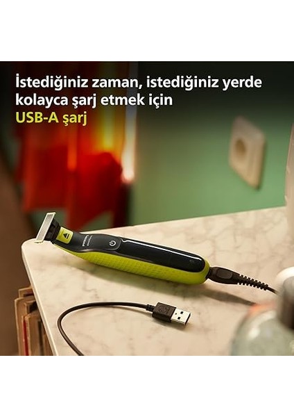 Oneblade QP2724/20 Yüz Hibrit Tıraş Makinesi, Misket Limonu Yeşili, Kömür Grisi indirimleri