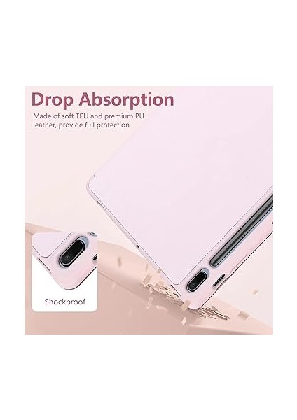 Galaxy Tab S7 Fe / S7 Plus S8 Plus 12.4" ile Uyumlu Kılıf Kalem Bölmeli Smart Case X800 T730 T970 Rose Gold indirimleri