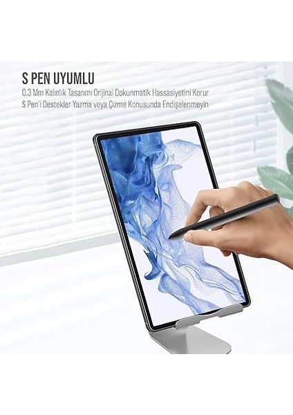 Samsung Tablet Için Tasarlanmış Uçtan Kenara Kapsama Tam Koruma Dayanıklı Temperli Cam (Galaxy Tab S9 Plus X810) modelleri