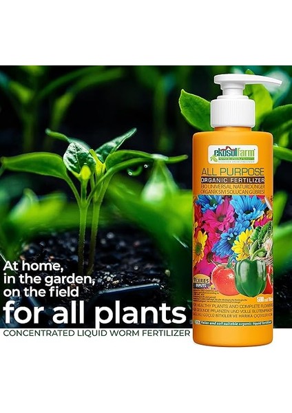 Sıvı Solucan Gübresi, Ev Bitkileri, Çiçekli Bitkiler, Meyve ve Sebzeler Için Üniversal Organik Sıvı Gübre Organik Sertifikalı, 500 ml indirimleri