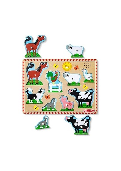 & Doug Sesli Ahşap Yapboz, Çiftlik Hayvanları, 2 Yaş ve Üzeri Erkek ve Kız Çocuk Için Hediye fırsatları