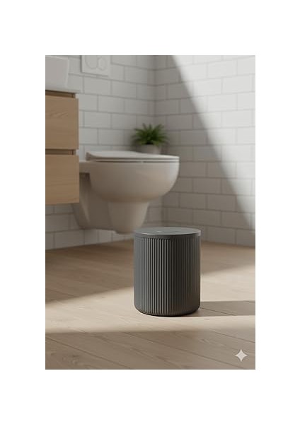 Serisi Antrasit/gri Akrilik Çöp Kovası – Silindir, 5 Litre, 25CM, Kolay Temizlenir - 3372 modelleri