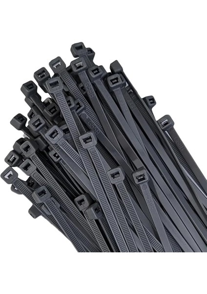 Adet Elektrik Kablosu Kablo Bağı Klips Plastik Kelepçesi Cırt Cırt Kelepçe 30 Cm-3.6 mm (100, Siyah)