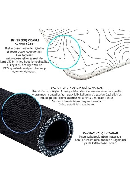 Gaming Mouse Pad 70X30, 90X40 Mouse Pad Xxl Büyük Oyuncu Mouse Pad (Light White, 70X30 Cm) modelleri