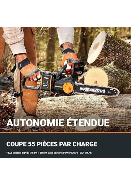 WG350E 20VOLT 4.0AH Li-Ion 30CM Profesyonel Şarjlı Kömürsüz Zincirli Testere indirimleri