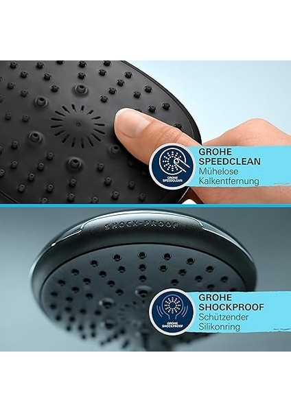 Vitalio Start 110 El Duşu, 3 Akışlı (Masaj, Yağmur & Jet), Smartswitch, 110MM Yuvarlak Duş Başlığı, Silikon Halka, Kireç Önleyici Sistem, Krom, 26031001 indirimleri